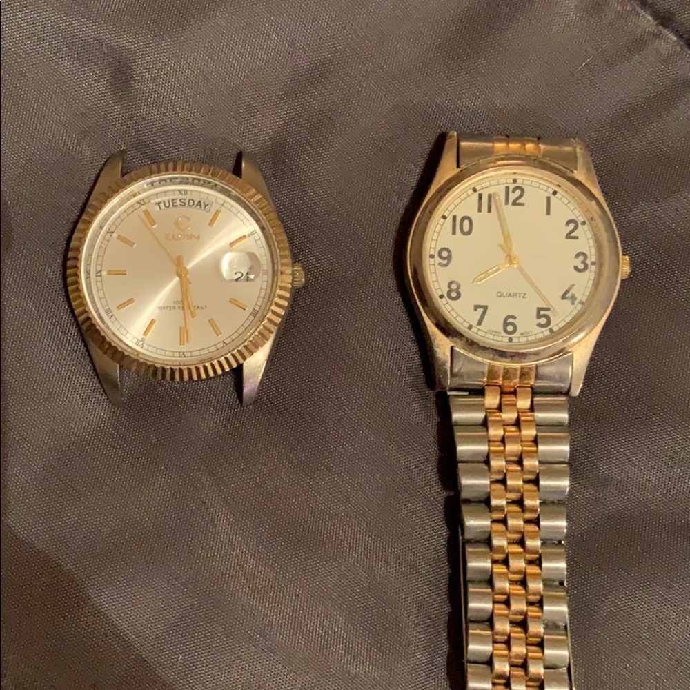 1 watch face without band, 1 quartz watch